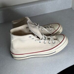 Converse Chuck Taylor All Star Hi Top Canvas Cream‎ Red Blue Athletic Shoes